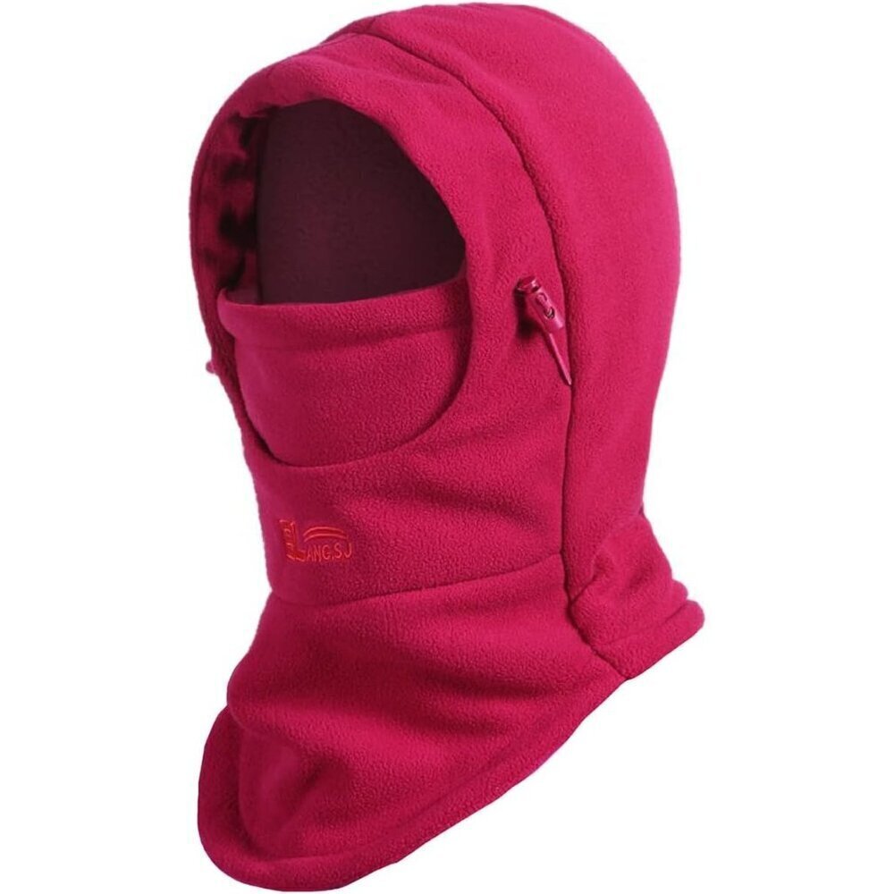 🆕 Kids Fleece Balaclava Red Ski Face Mask Windproof Winter Hat Neck Warmer